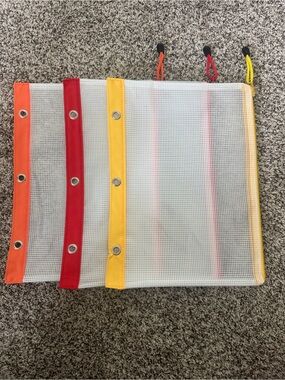 3 Mesh Zippered Storage Pouches. Heavy duty